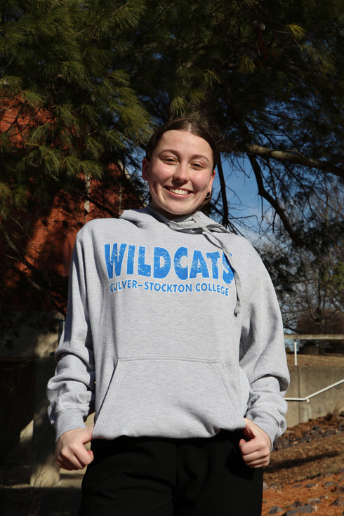 Grey Distressed Wildcat Hoodie