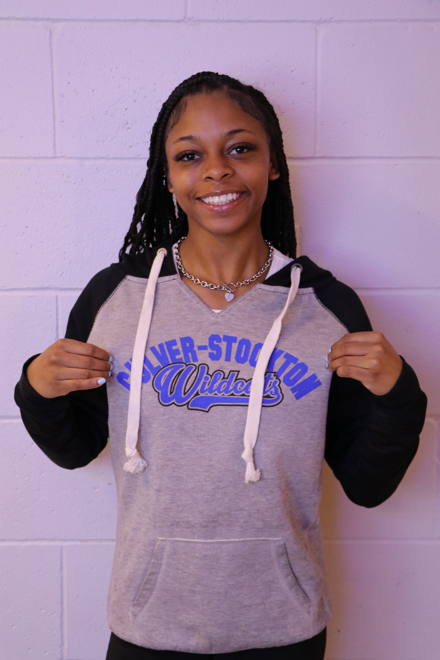 Grey V-Neck Hoodie