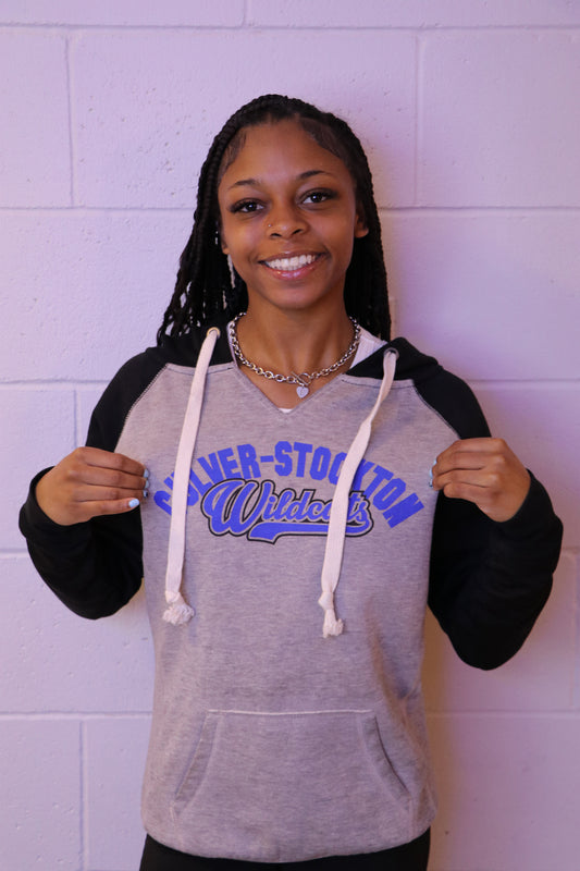 Grey V-Neck Hoodie