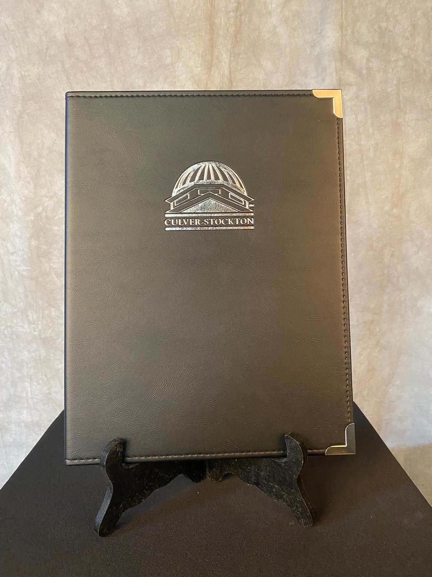 Black Padfolio with Silver Dome