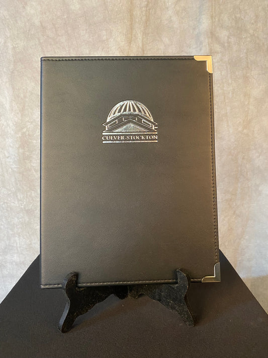 Black Padfolio with Silver Dome