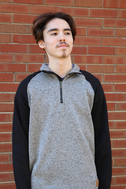 Grey & Black Fleece Quarter Zip